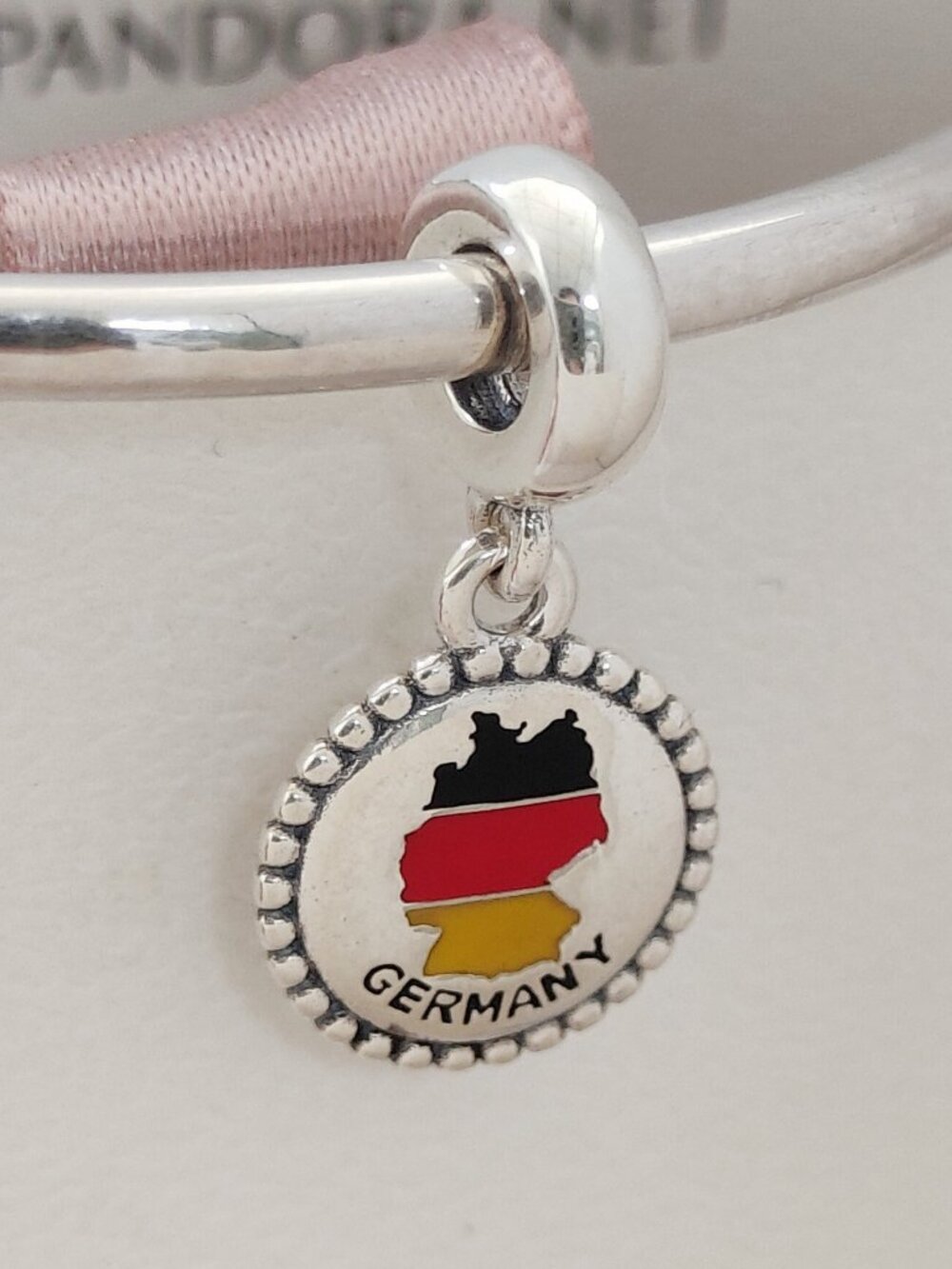 Pandora Germany Flag Map Dangle Charm 925 Sterling Silver with box